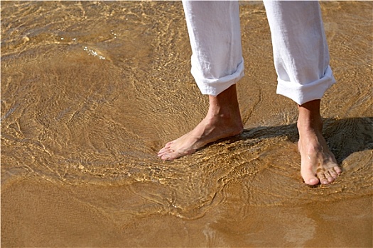 脚,男人,水中