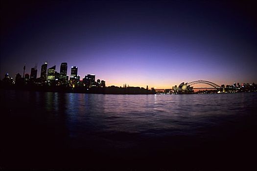 澳大利亚,悉尼,夜景,看,悉尼港,剧院