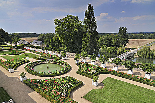 花园,睡觉,漂亮,城堡,建造,11世纪,卢瓦尔河谷,法国