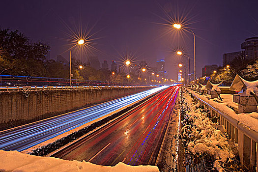 雪后的北京东三环