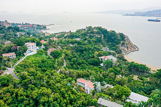 航拍福建厦门鼓浪屿风景名胜区风光