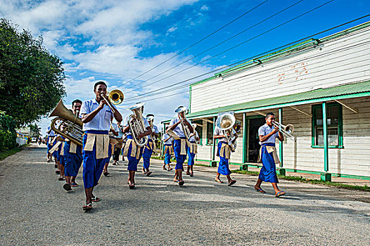 传统,衣服,男人,乐队,演奏,开端,岛屿,游戏,汤加,南太平洋
