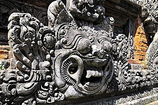 雕刻,魔鬼,神,巴厘岛,神话,罐,庙宇,猴子,树林,圣所,乌布