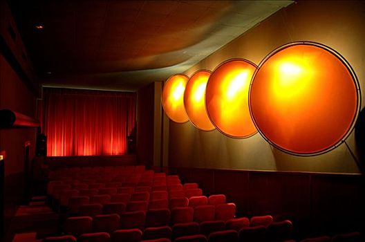 电影院,室内,红色,帘,座椅,中间,弗兰克尼亚,巴伐利亚,德国,欧洲