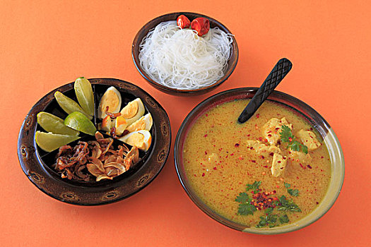 缅甸,椰酱,面条,汤