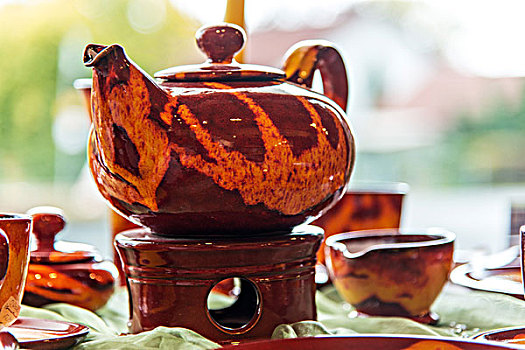 茶壶,样品,遮盖,桌子
