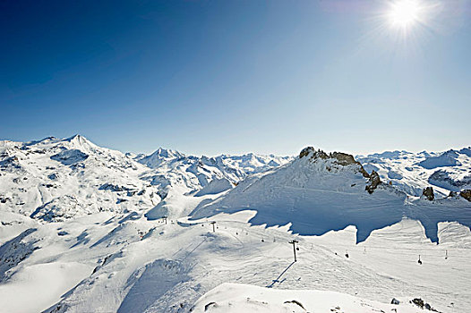 积雪,山景,阿尔卑斯山,法国,欧洲