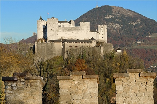萨尔茨堡,霍亨萨尔斯堡城堡,奥地利,城堡,墙壁