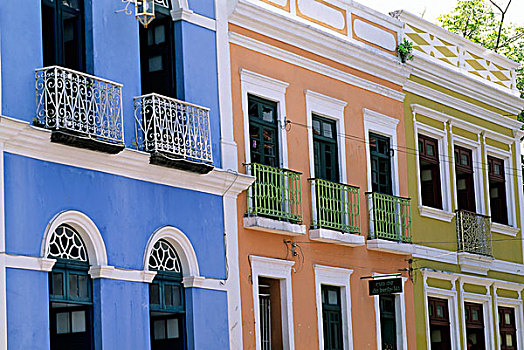 巴西,靠近,累西腓,彩色,房子