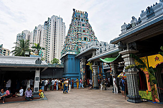 庙宇,印度教,院落,地区,小印度,新加坡,东南亚