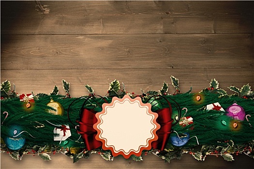 合成效果,图像,杉枝,圣诞装饰,花环