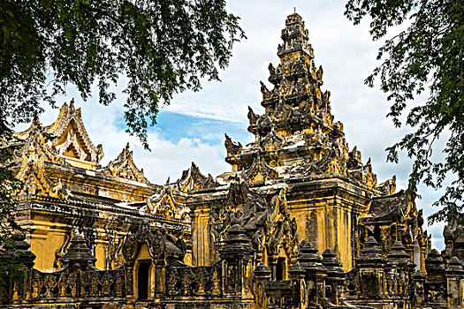 寺院,古城,曼德勒省,缅甸,亚洲