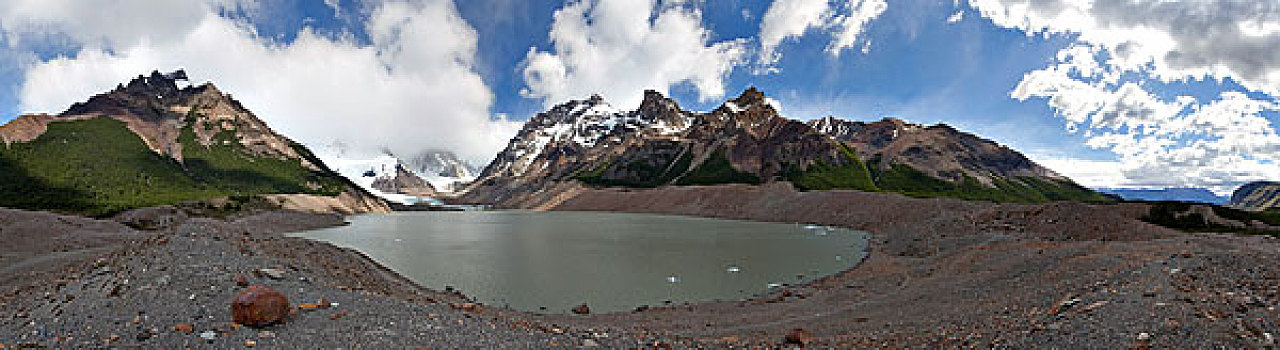 结冰,湖,脚,洛斯格拉希亚雷斯国家公园,全景,巴塔哥尼亚,阿根廷,南美,拉丁美洲,北美