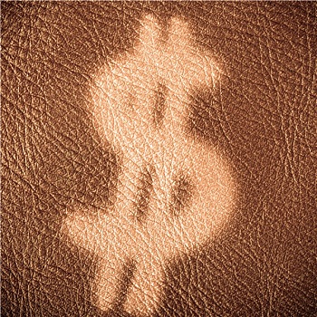 美元符号,褐色,皮革,背景,经济,金融