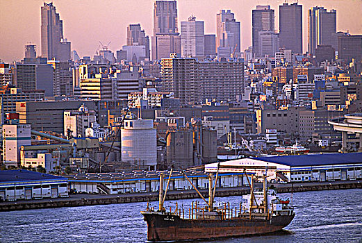 日本,东京湾,海边,靠近,彩虹桥
