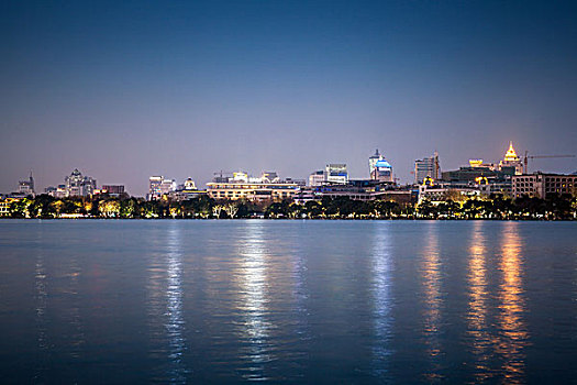 夜晚,城市风光,海岸,西湖,杭州,中国