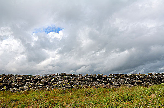 干燥,墙壁,雨,云,达特姆尔高原,德文郡,英格兰,英国,欧洲