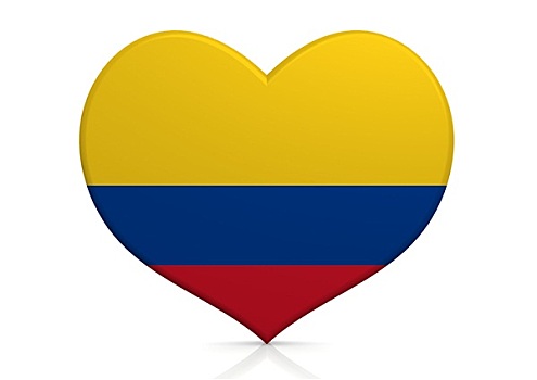哥伦比亚,旗帜,心形