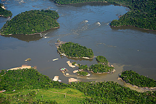 航拍,筏子,热带,河,塔帕若斯河,亚马逊雨林,地区,巴西,南美
