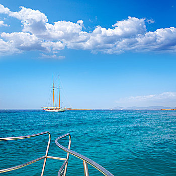 福门特拉岛,游艇,帆船,锚定,地中海