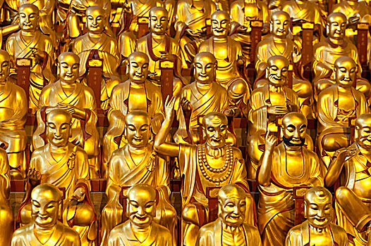 金色,佛像,大厅,龙华寺,上海,中国,亚洲