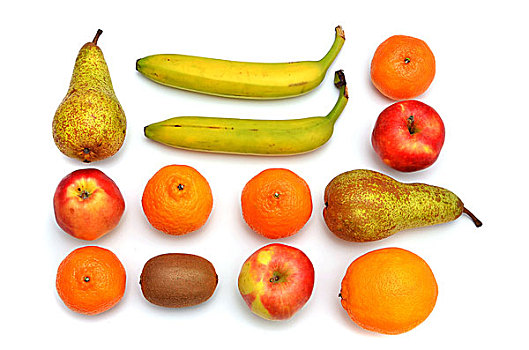 多样,水果,柑橘,苹果,梨,香蕉,猕猴桃,橙子