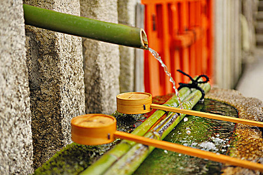 水,长柄勺,神祠,京都,京都府,日本