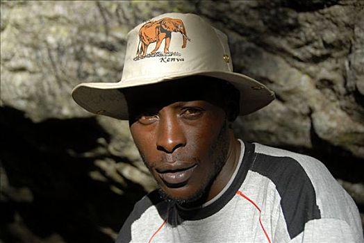 肖像,引导,智慧,帽子,肯尼亚山,国家公园,肯尼亚