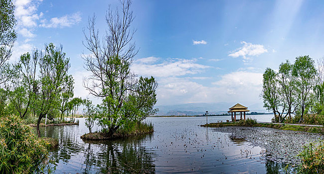 四川省凉山邛海观鸟岛湿地公园