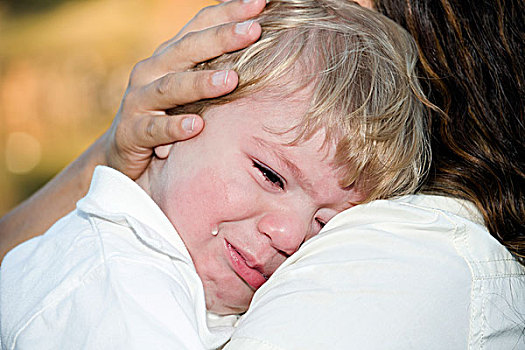 男孩,哭,肩部,埃德蒙顿,艾伯塔省,加拿大