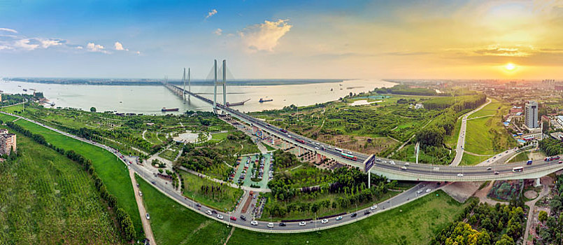 荆州,长江大桥,滨江,公园,景色