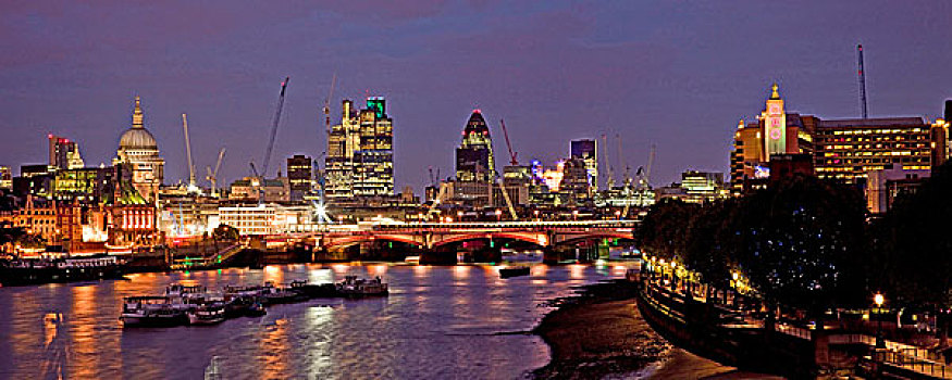 全景,图像,伦敦,天际线,泰晤士河,英格兰