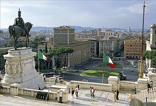 骑马雕像,国家纪念建筑,邸宅,威尼斯,威尼斯广场,罗马,拉齐奥,意大利,欧洲