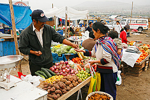 购买,新鲜,蔬菜,市场货摊,利马,秘鲁
