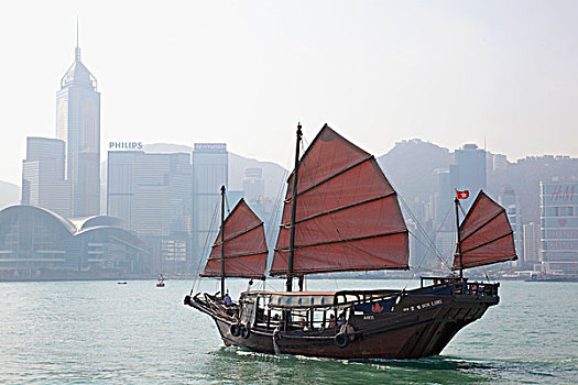 中国,香港,帆船,维多利亚港