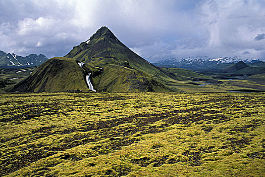 山,徒步旅行,高地,冰岛,欧洲