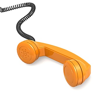 橙色,电话听筒