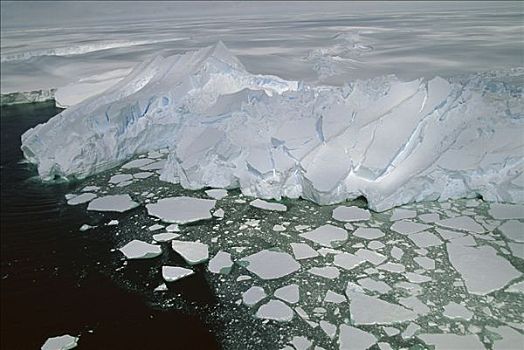 浮冰,冰山,航拍,冰河,东方,南极