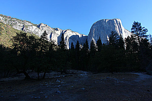 优山美地国家公园,约塞米蒂国家公园,山峰,蓝天,北美洲,美国,加利福尼亚州,内华达山脉,风景,全景,文化,景点,旅游