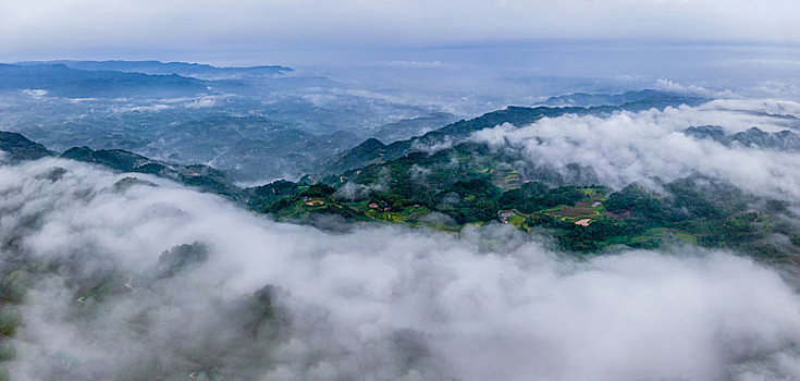 重庆农村,晨雾缭绕胜似仙境