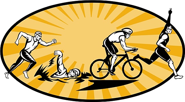 三项全能运动,运动员,游泳,自行车,跑,竞争