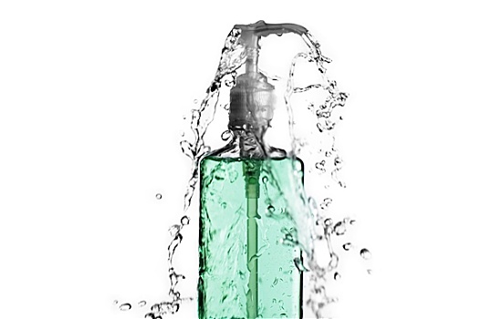 绿色,瓶子,溅,水