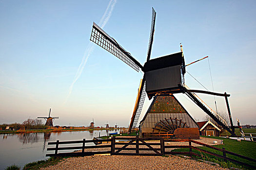 历史,风车,世界遗产,金德代克,荷兰南部,荷兰,欧洲