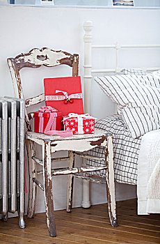 圣诞礼盒,生锈,椅子