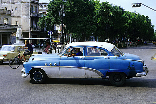 古巴,哈瓦那,街景,老爷车