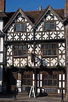 15世纪,旅店,埃文河畔斯特拉特福德,沃里克郡,英格兰