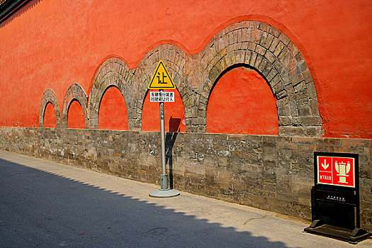北京故宫的红墙
