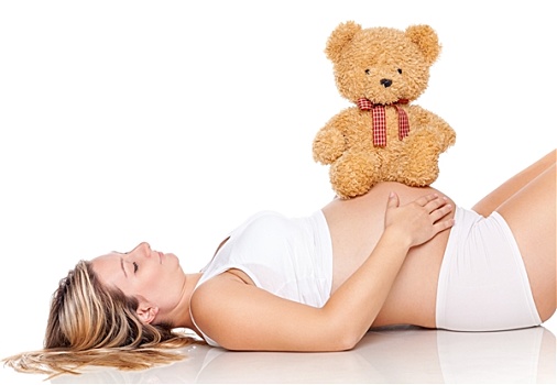 孕妇,可爱,泰迪熊