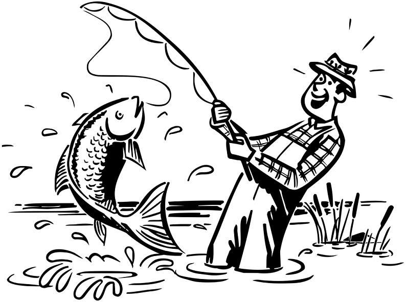 渔夫与金鱼简笔画图片