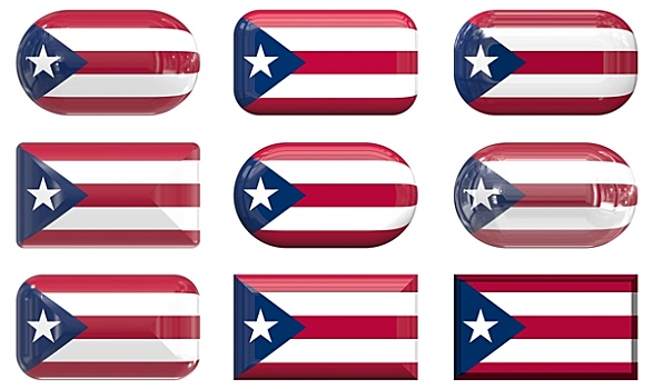 玻璃,扣,旗帜,波多黎各